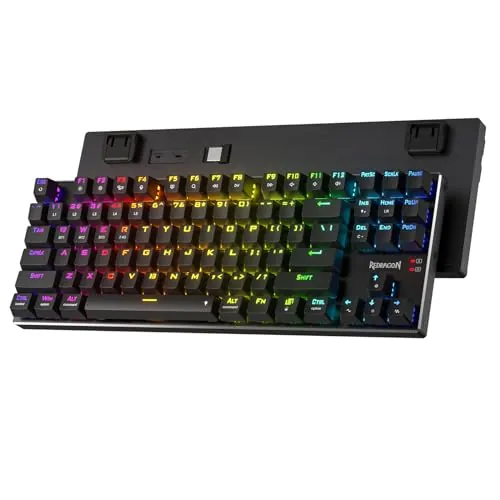 Redragon K660 Pro Teclado Mecánico 80% Inalámbrico RGB 87 Teclas | Aluminio Trimodo BT 2,4 GHz Teclas Función Mac Interruptor Rojo US Layout