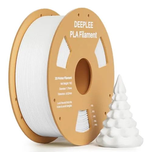 DEEPLEE Filamento PLA 1.75 mm, Blanco, Bobina 1 kg