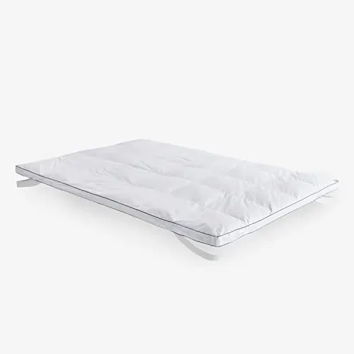 Pikolin Home - Topper de plumón 100% Natural y Transpirable | 160 x 200 cm | 5 cm | Sobrecolchón | Sensación de ingravidez | Confort Hotel de Lujo | Maximiza la sensación de Confort | KIOTO
