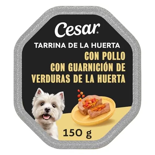 Cesar Garden Terrine 150 g, con Pollo con un corazón de Verduras de la Huerta en trozos Tipo paté (Pack de 14)