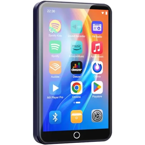 Reproductor MP3 de 80 GB con WiFi Bluetooth, Pantalla táctil IPS de 4 Pulgadas, Reproductor de música para niños, Reproductor MP4 Android con Spotify, Audible, Amazon Music, Deezer
