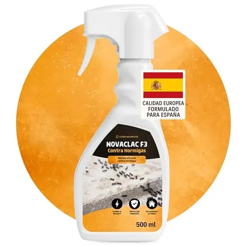 Panteer NOVACLAC F3 Mata Hormigas – 500 ml Spray Insecticida Profesional PT18 – Elimina Hormigas al Instante – Protección Duradera – Uso Interior y Exterior – Calidad Europea formulada para España