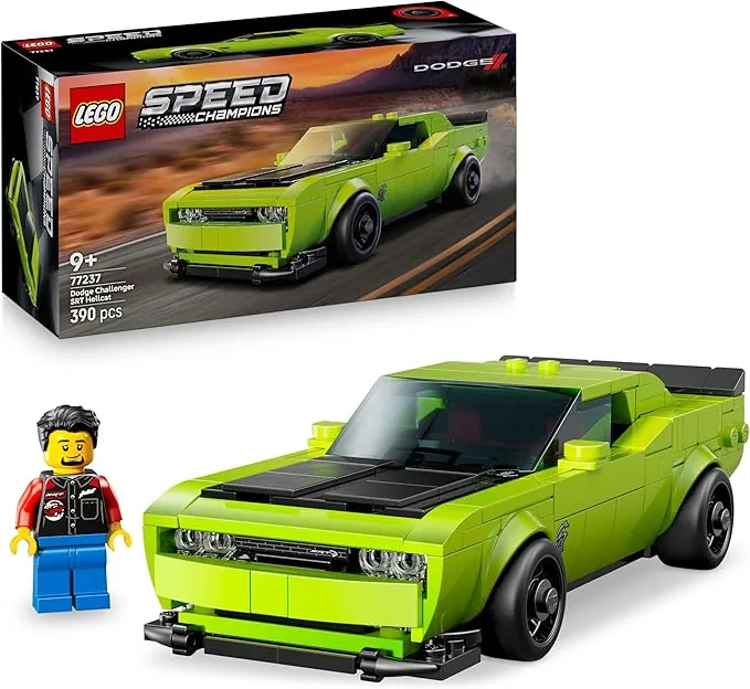 LEGO Speed Champions Dodge Challenger SRT Hellcat - Coche Deportivo de Juguete - Kit de Maquetas con Minifigura de Piloto - Regalo de Cumpleaños para Niños de 9+ Años 77237