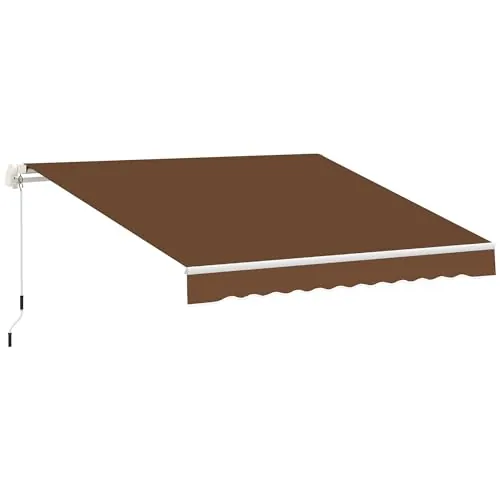 Outsunny Toldo Manual Retráctil 3x2,5 cm, Toldo Exterior Terraza con Ángulo Ajustable, Brazo Articulado, Montaje a Pared, Estructura de Aluminio, Anti-UV e Impermeable, para Jardín, Café