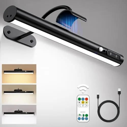 Lampara de pared sin cable con sensor movimiento, aplique espejo baño