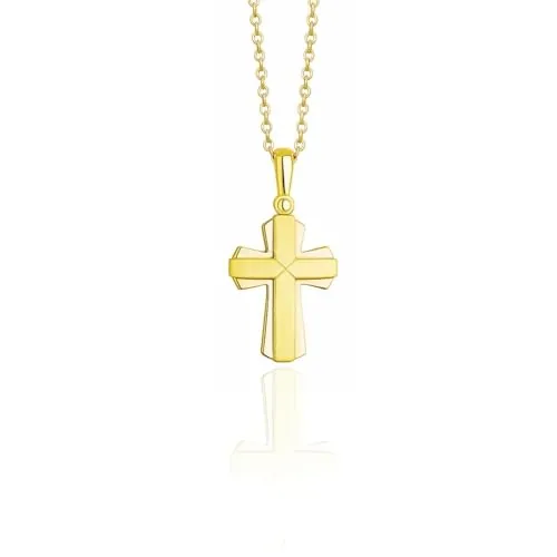 fish Collar Clásico De Oro 333 Con Colgante En Forma De Cruz Para Niños Y Niñas