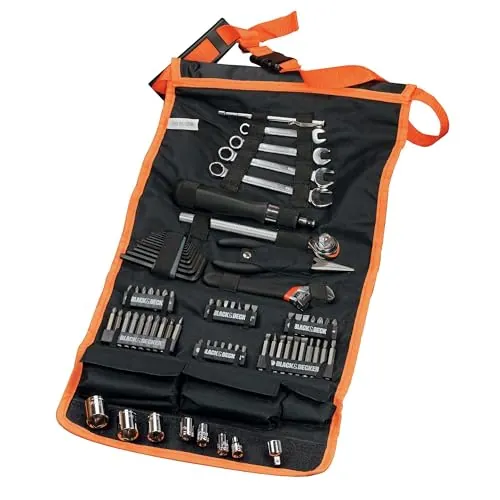 BLACK+DECKER Juego de 77 accesorios para herramientas, A7063-QZ | Incluye accesorios variados en una bolsa enrollable