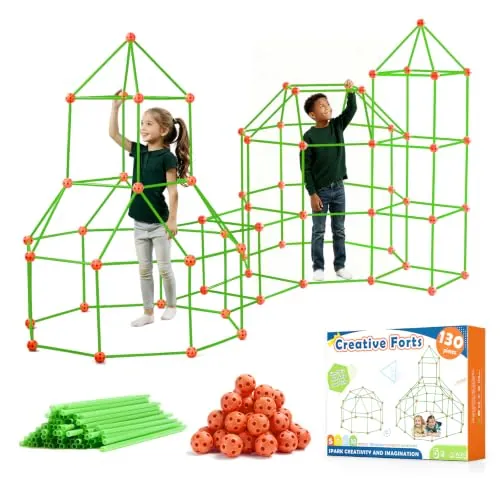 Tiny Land 130 Piezas Kit Juego Construcción de Fortaleza, Creative Fort Toy