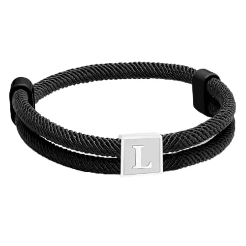 Esmoly Pulsera Hombre con Plata Letra A-Z (L)