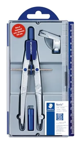 STAEDTLER Noris 550 Compás escolar metal – ajuste rápido, Ø 395 mm