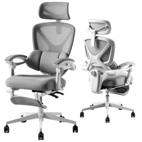 FLEXISPOT OC4 Silla Oficina,Silla Ergonómica Escritorio con Reposapiés