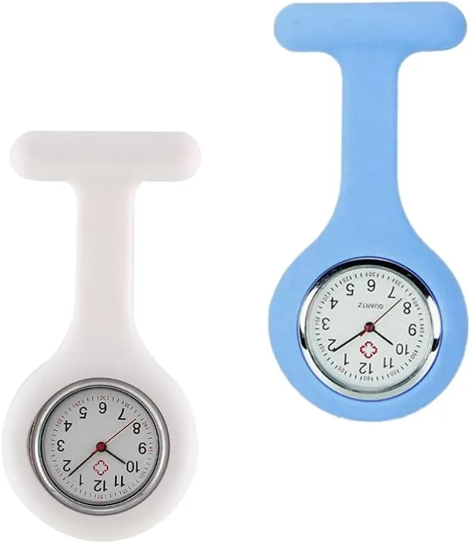 KARELLS Reloj de Enfermera Personalizado, Reloj de Bolsillo Enfermera Cuarzo, Reloj de Bolsillo Médico, de Silicona Estirable