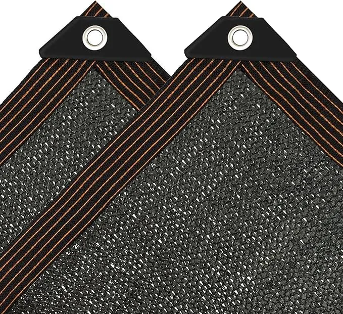 Toldo – 4 x 6 m con ojal 90 % de protección solar, negro, rectangular, tela para jardín, terraza, terraza, protección UV, para plantas, casas de agua