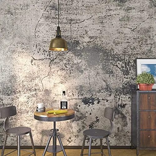 FunStick 60cmx5m Papel Pintado Autoadhesivo PVC Efecto de Hormigón Vinilo para Cocina Resistente Al Agua Película Adhesiva de Pared Decorativos para Muebles Vintage