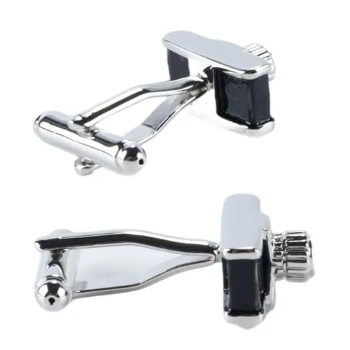 Hoite Gemelos de cámara vintage para hombre en caja de regalo, gemelos negros de fotógrafo, camisa francesa, aniversario de boda, negocios, 2 unidades