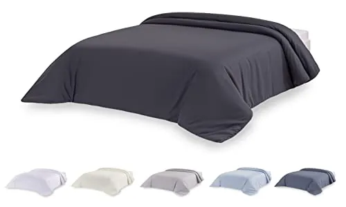Todocama – Funda nórdica de Microfibra para edredón de Tacto Extra Suave. (Gris Oscuro - Cama 105/120-180x220cm).
