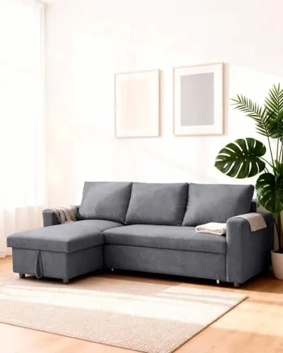 LIVAN HOME - Sofá Cama con Chaise Longue Reversible y almacenaje Ivy
