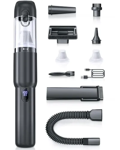 SANEWE Aspirador de Mano, 20KPA aspiradora de Mano, aspiradora Coche 150W con Motor Sin Escobillas, Aspiradora de Mano sin Cable 4 en 1 Fácil de Llevar,para Oficina,Coche,Casa Escenas