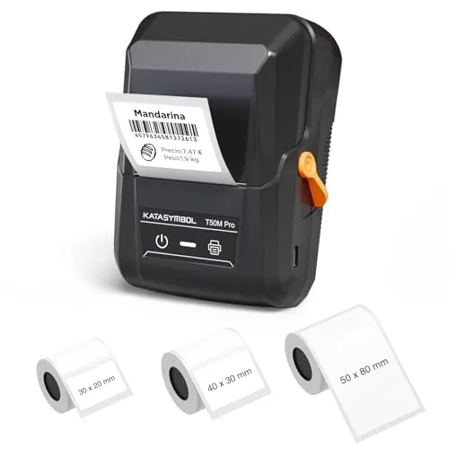 SUPVAN T50M Pro Etiquetadora Bluetooth con 3 Rollos Etiquetas Blancas