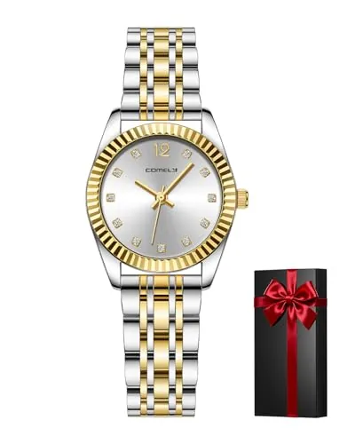 CIVO Relojes Mujer Acero Inoxidable: Analógico Plata con Diamantes - Reloj Pulsera Mujer Impermeable Cuarzo Pequeño - Regalos Elegante para Señora