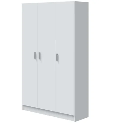 Habitdesign Armario Multiusos 3 Puertas 4 Estantes, 180x109x37 (AltoxAnchoxFondo), Color Blanco Mate