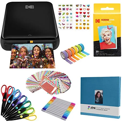 Kodak Step Impresora Móvil com Tecnologia Zink (Negro) Kit de Album de Recortes