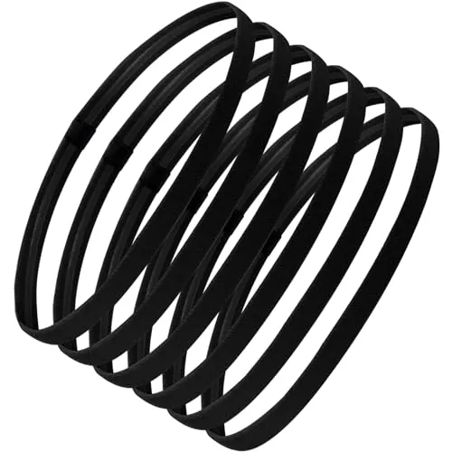 Sularpek 6 Piezas Cinta Deportiva Pelo, Deporte Diadema, Elásticas Diadema Deportiva, Cinta de Pelo Antideslizantes, Cinta Sudor Cabeza de Mujer y Hombre para Yoga, Fitness