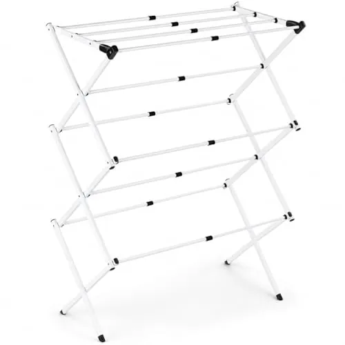 Tendedero plegable vertical extensible aluminio | Tendedero de ropa interior exterior | Ajustable en altura y anchura | Tendedero portátil compacto resistente | Drying rack 4 niveles Espacios pequeños