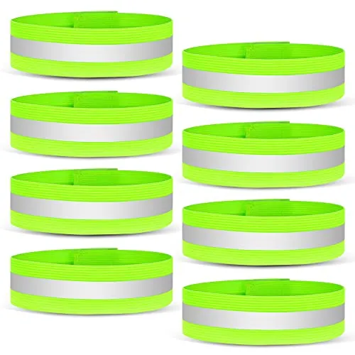URAQT Bandas Reflectoras, Brazalete Reflectante Altamente Reflexivo, Bandas de Muñeca/Tobillo, Banda de Seguridad Reflectantes, Bandas de Neón para Running, Ciclismo, Adultos, Niños