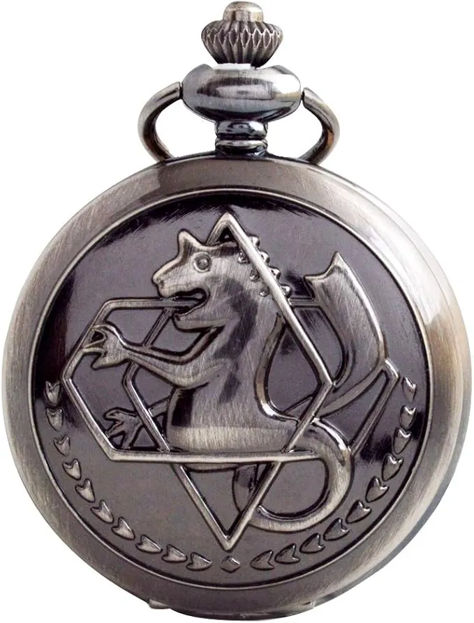 BOSHIYA Fullmetal Alchemist - Reloj de Bolsillo con Caja de Cadena para Accesorios de Cosplay, mercancía de Anime