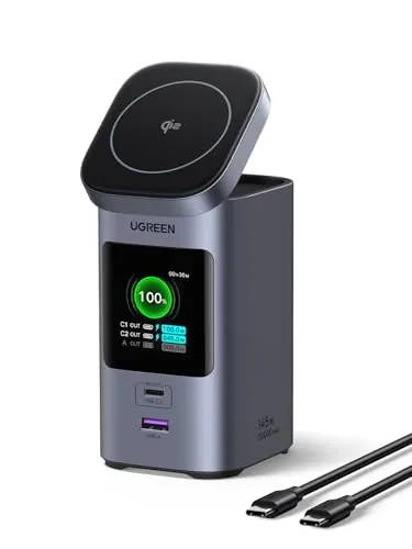 UGREEN Nexode Power Bank 20000mAh 145W, Batería Externa Carga Inalámbrica Qi2 15W con 2 USB C 1 A, Cargador Portatil Compatible con iPhone 17 Pro MAX Air/16/15/14/13/12, Macbook, Galaxy S25, ECC.