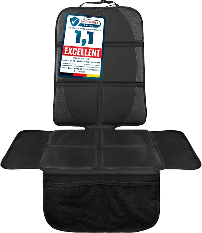LIONSTRONG - Protector seguro para asiento infantil - Protege tu coche - Fundas para sillas de coche - ISOFIX (negro)