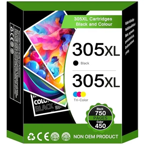 Cartuchos 305XL, Tinta Impresora 305 para HP 305 XL Negro y Color Multipack -1200 Pages-Compatible para DeskJet 2800e/ 2810e/ 2820e/ 2700/ 2720e/ Plus 4120/4110 pour HP 6000/ 6020e/ 6032e/ 6420e