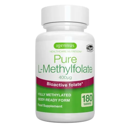 Igennus Metilfolato Limpio 400mcg 5-MTHF, 180 Comprimidos
