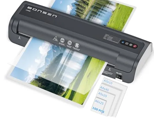 BONSEN Plastificadora A3 con control NTC y 100 fundas