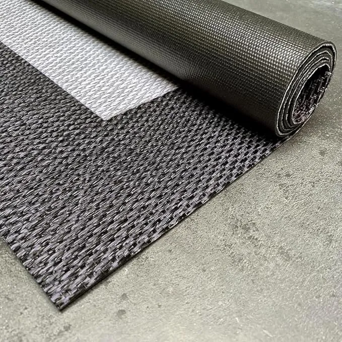 STORESDECO Alfombra vinílica de Tejido Trenzado Premium de Alta Gama. Lavable Antideslizante y extraplana. Materiales Resistentes de máxima Calidad Color Gris Plomo 200 x 290 cm