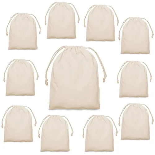 ELES VIDA Bolso Tote pequeño Diferentes TAMAÑOS Set para Pintar - para Fiesta de cumpleaños Infantil, Recuerdos de Bricolaje para Boda, Regalo (Naturaleza, 25 x 30 cm | 10 Piezas)