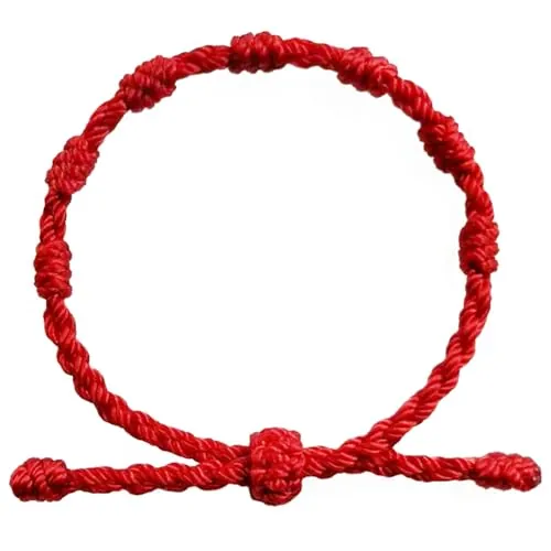 Pulsera 7 nudos roja Protección, Pulsera de Hilo Rojo para Recién Nacidos hasta 3 Años, Amuleto de Protección para Bebé, Regalo de Cumpleaños, Regalo de Bautizo para Bebé Niño y Bebé Niña (ROJO)