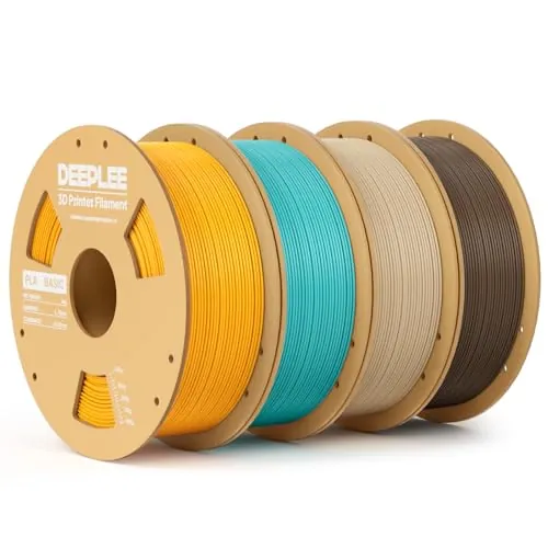 DEEPLEE Filamento PLA Basic 1.75 mm, Pack 4 x 1 kg, 4 colores