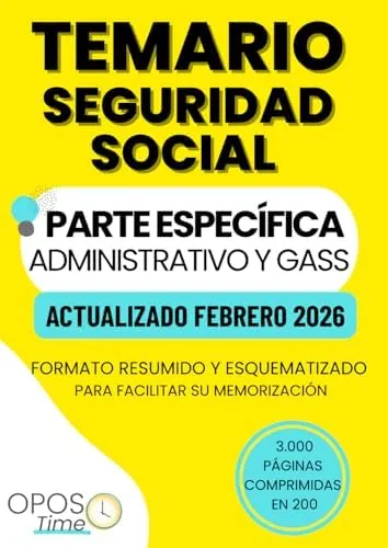 OPOSTIME. TEMARIO ESPECÍFICO SEGURIDAD SOCIAL: Formato resumido y esquematizado para facilitar su memorización (PREPARACIÓN OPOSICIONES SEGURIDAD SOCIAL)