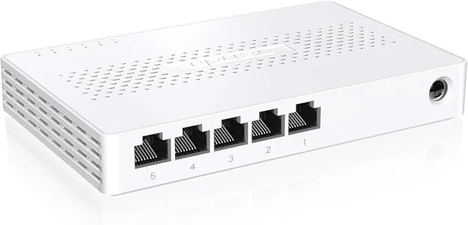 Tenda Switch Ethernet 2.5Gb 5 Puertos (Plug & Play, No Gestionado, Sin Ventilador, LAN Splitter, Ideal para NAS 2.5G, PC, Servidores, Ap WiFi 6/7, Montaje en Escritorio o Muro) (SE105)