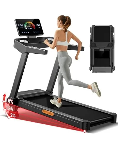 LONTEK Cinta de Correr Plegable con Inclinación 16%, 14 KM/H Cinta de Andar con Frecuencia Cardíaca, 3.5HP Caminadora Electrica para Casa con Pantalla LED, Capacidad de 180kg, Motor Potente