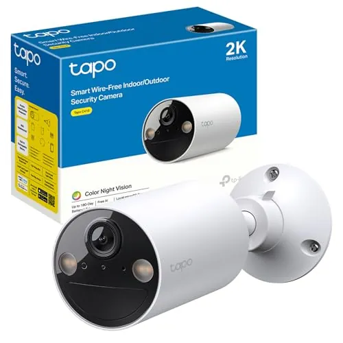 Tapo C410 - Cámara de Vigilancia WiFi Exterior, Batería 6400mAh, 2K 3MP
