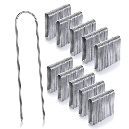GardenMate 500 Grapas de sujeción GALVANIZADAS de Alambre de Acero | Longitud 150 mm, Ancho 25 mm, Ø 2,9 mm