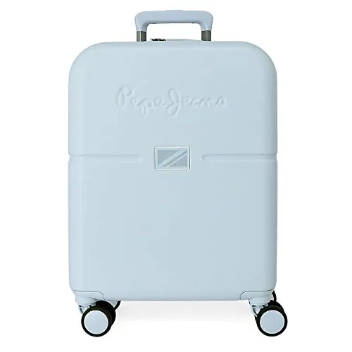Pepe Jeans Accent Maleta de cabina Rígida, Azul, 4 Ruedas dobles