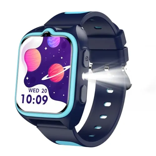 Reloj Inteligente Niños,Smartwatch Bluetooth,Recarga Magnética,Juegos,Azul
