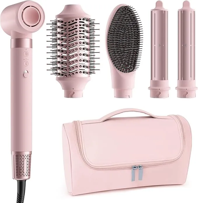 MESCOMB 5 en 1 Air Styler & Cepillo Secador de Pelo, Secado Rápido, Sin Daños por Calor, Sin Frizz par Volumisation para Todo Tipo de Cabello, Bolsa Organizadora de Regalo, Dar Regalos