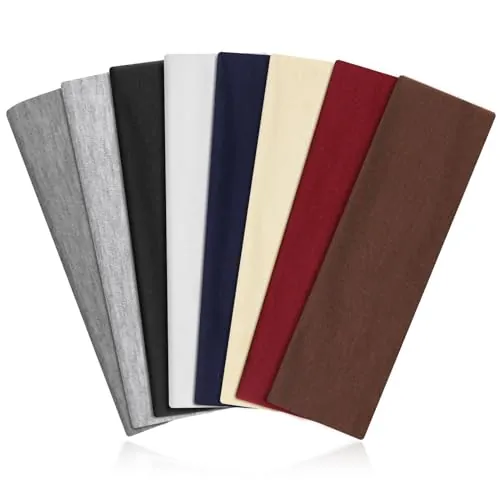 AWUMBUK Diadema para Mujer y Hombre, 8 Pcs Cinta Pelo Deporte Elástica Antideslizante, Cintas para Yoga y Movimiento, Headband Accesorios Pelo