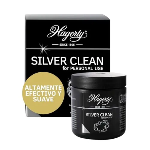 Hagerty Silver Clean Baño de inmersión de joyería para limpiar joyas de plata y plateadas 170 ml I Rápido y eficaz líquido limpia plata con cesta I Renueva el brillo de la joya en sólo 3 minutos