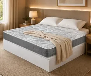 ROYAL SLEEP - Pack Descanso Montaje y Retirada de Usado Incluido | Colchón Viscoelástico Ceramic Plus 150x200 + Canapé Abatible Gran Capacidad Blanco Madera